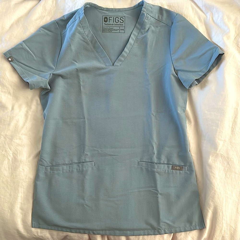 Figs Casma scrub top - XXS in dusty blue